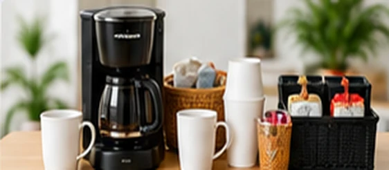 Coffee and foodservice supplies for a staff room